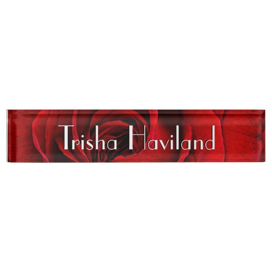 HAMbyWGデスク名プレート-クラシックレッドローズ デスクネームプレート (正面)