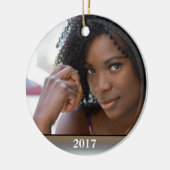 HAMbyWGブラック&パールホワイトのストライプ写真 セラミックオーナメント (左)