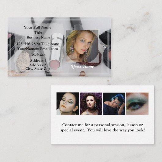 HAMbyWGメイクアップアーティストの写真 名刺 (正面/裏面)