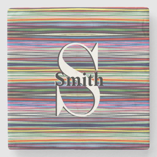 HAMbyWGモノグラム数々のカラーライン ストーンコースター (正面)