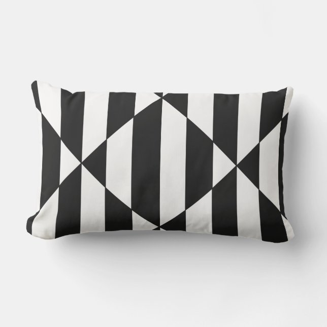 HAMbyWG屋外ランバーピローBlk/Whディストライプ アウトドアクッション (正面)