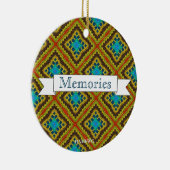 HAMbyWG – オリーブ、ラスト、ブルーマクラメ セラミックオーナメント (右)