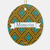 HAMbyWG – オリーブ、ラスト、ブルーマクラメ セラミックオーナメント (左)