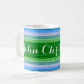 HAMbyWG – コーヒーマグ – 青と緑のグラデーション コーヒーマグカップ (正面左)