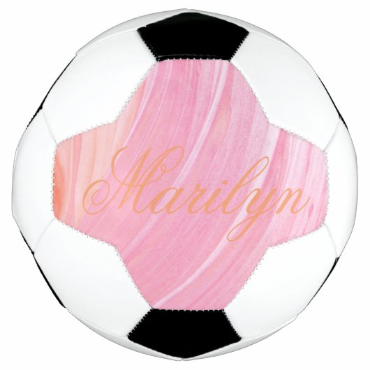 HAMbyWG – サッカーボール – ピンクピーチスワール (正面)