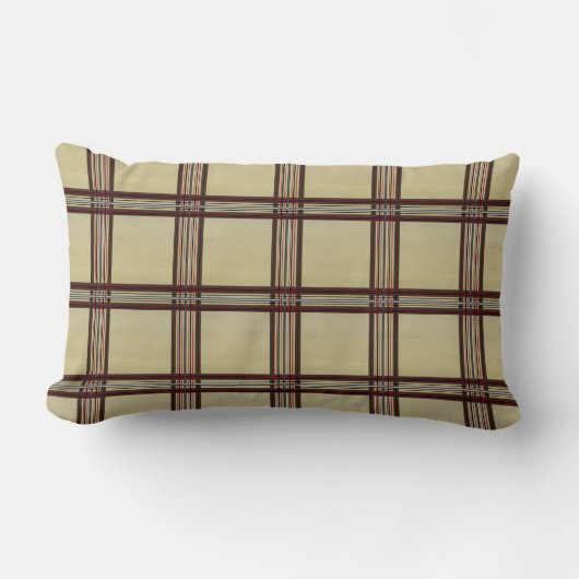 HAMbyWG – スローまたは腰枕= Bg/Br/R Plaid ランバークッション (正面)