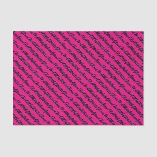 HAMbyWG -ティッシュペーパー – ホットピンクのシグネチャーロゴ 薄葉紙 (正面)