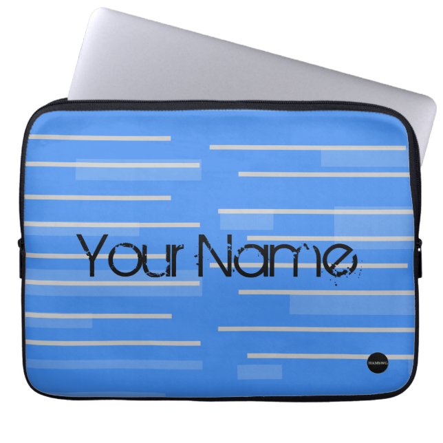 HAMbyWG - "バーなし"任意の色のデザイン ラップトップスリーブ (正面)