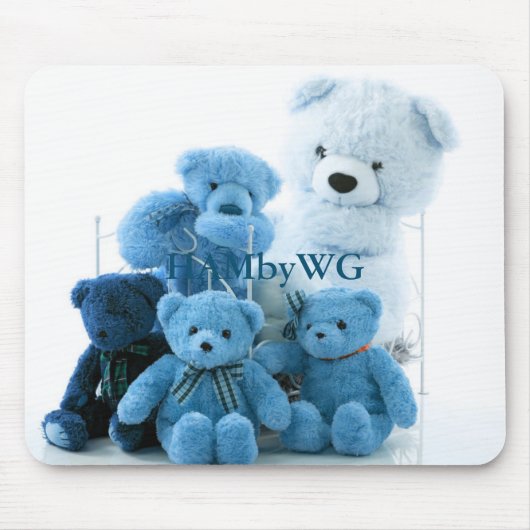 HAMbyWG – マウスパッド – Blue Teddy Bears (正面)