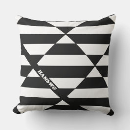 HAMbyWG – 屋外ピロー20"ブラック/ホワイトディストライプ クッション