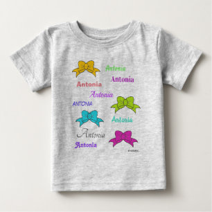 HAMbyWG – 弓カラフル付きネーム・シャツ ベビーTシャツ