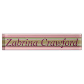 HAMbyWG -机用ネームプレート鮮やか – セージ/バラ デスクネームプレート (正面)