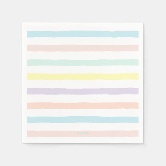 HAMbyWG – 紙ナプキンパステルストライプズ スタンダードカクテルナプキン (正面)
