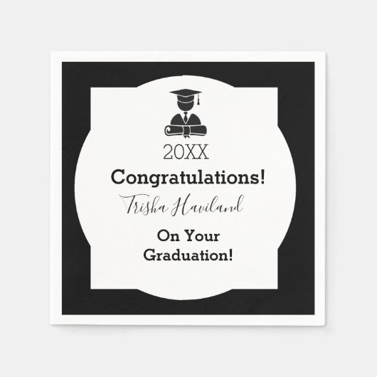 HAMbyWG – 紙ナプキン – 卒業 スタンダードカクテルナプキン (正面)