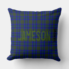 HAMbyWG -装飾用クッション – グリーンエレクトリックブループレイド クッション