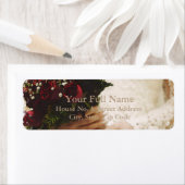 HAMbyWG - 返信住所ラベル - ウェディングドレスの女性とバラ ラベル (インサイチュ)