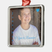 HAMbyWG – 青いハートと単語 メタルオーナメント (左)