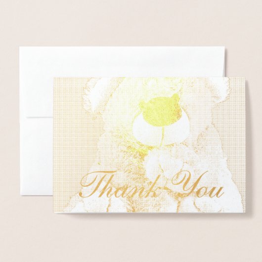HAMbyWG Foil CArd - Teddy Bear Thank You 箔カード (封筒付き正面)