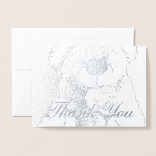HAMbyWG Foil CArd - Teddy Bear Thank You 箔カード (封筒付き正面)