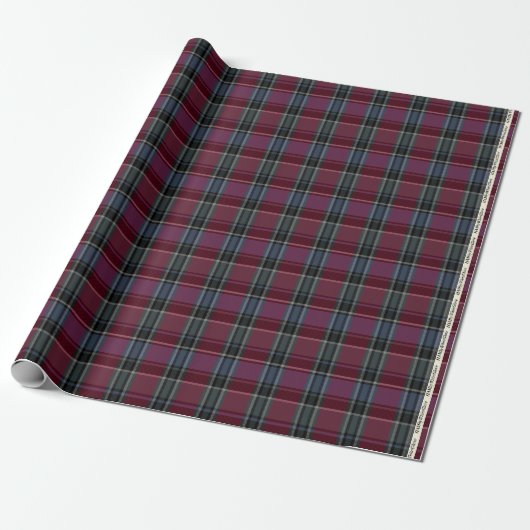 HAMbyWG - Linen Gift Wrap - Maroon/Steel Plaid ラッピングペーパー (アンロールド)