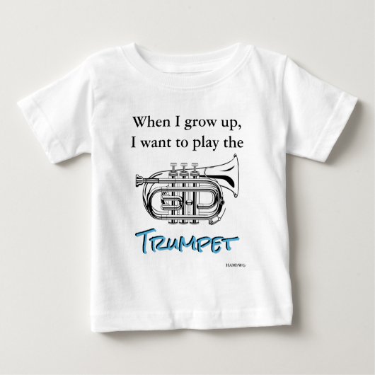 HAMbyWG - Romper, Tシャツ， Snap T - Trumpet ベビーTシャツ (正面)