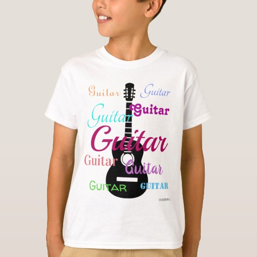 HAMbyWG - Tシャツ数々の- – カラー – ギター Tシャツ (正面)