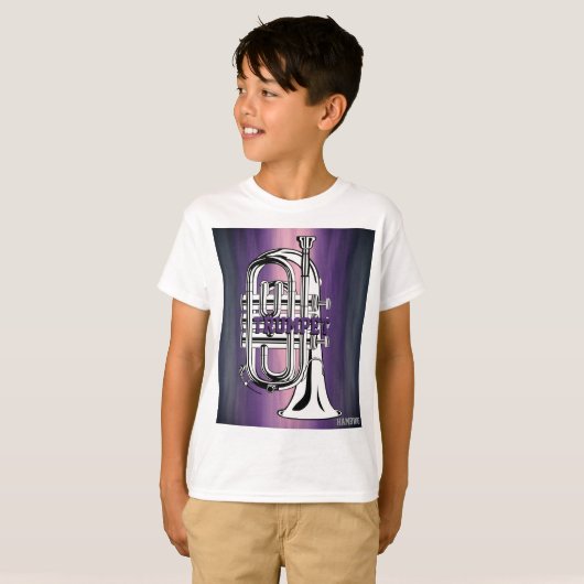 HAMbyWG - Tシャツ – 紫 – トランペット (正面フル)