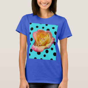 HAMbyWG - Tシャツ – Turqoiseバラ水玉模様