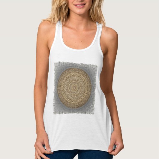 HAMbyWG - Womens Boho Circle - Beige on Tank タンクトップ (正面)