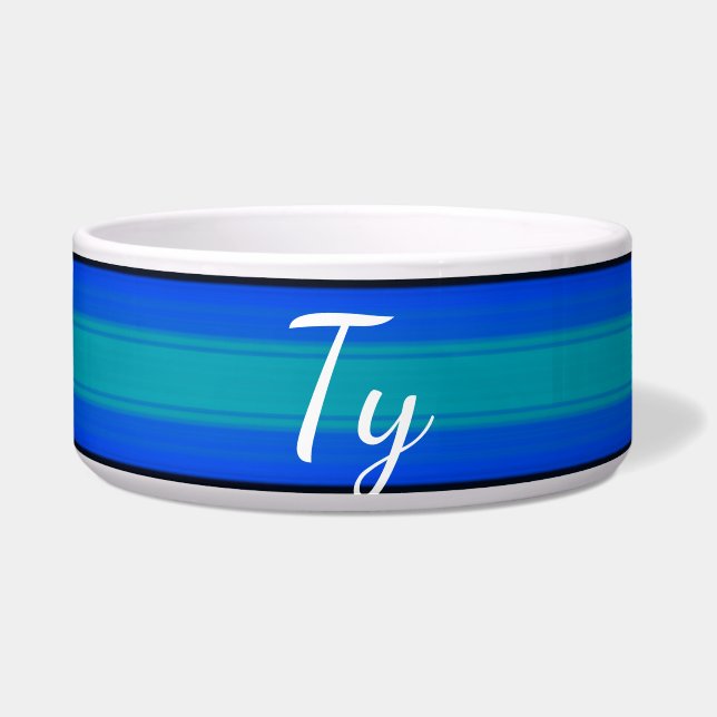 HAMbyWhiteGlove – ドッグフードボウルホットブルー ボウル (正面)