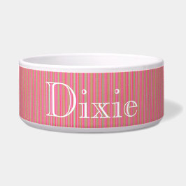 HAMbyWhiteGlove – ドッグフードボウル – パンジー素晴らしピンク ボウル