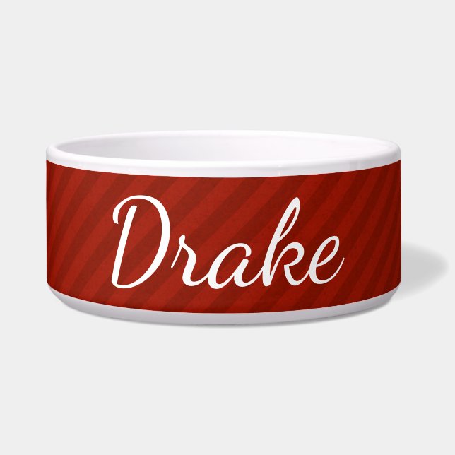 HAMbyWhiteGlove – ドッグフードボウル – 赤/赤 ボウル (正面)