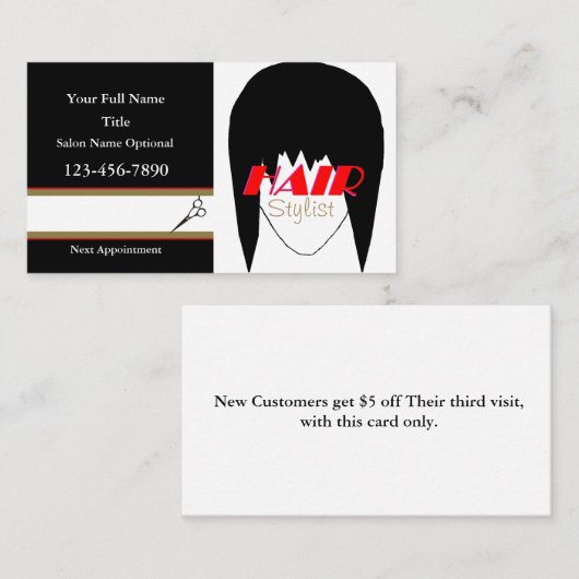 HAMbyWhiteGlove -美容師 名刺 (正面/裏面)