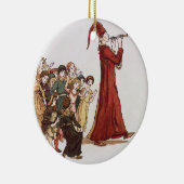 Hamelinの本の雑色のパイパーからのイラストレーション セラミックオーナメント (右)