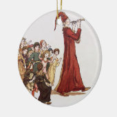 Hamelinの本の雑色のパイパーからのイラストレーション セラミックオーナメント (左)