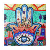 HAMESHのバーのバルミツワーHAMSAのお洒落な絵画 タイル (正面)