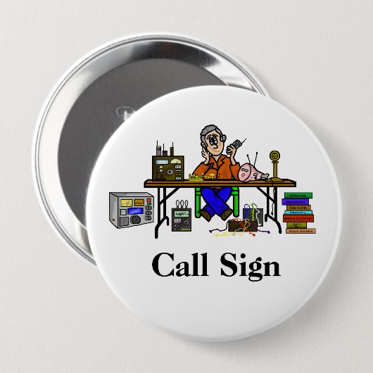 Hamfestの販売人のアマチュア無線ボタンはそれをカスタマイズ! 缶バッジ (正面&裏面)