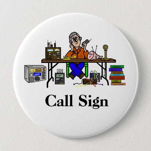 Hamfestの販売人のアマチュア無線ボタンはそれをカスタマイズ! 缶バッジ (正面)