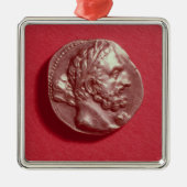 Hamilcarバルカの頭部に耐えるPunic硬貨 メタルオーナメント (正面)