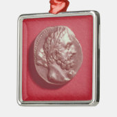 Hamilcarバルカの頭部に耐えるPunic硬貨 メタルオーナメント (左)