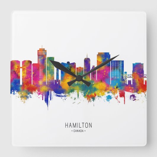Hamilton Canada Skyline スクエア壁時計 (正面)