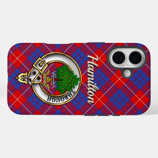 Hamilton Clan Badge & Tartan iPhone / iPad case Case-Mate iPhoneケース (裏面 (横))