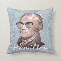 Hamilton in Shades on Blue Lace & Background