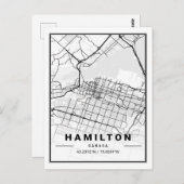 Hamilton Ontario Canadaトラベルシティマップポスター ポストカード (正面/裏面)