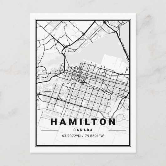 Hamilton Ontario Canadaトラベルシティマップポスター ポストカード (正面)