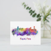Hamilton skyline in watercolor ポストカード (スタンド正面)