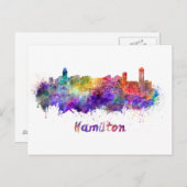Hamilton skyline in watercolor ポストカード (正面/裏面)
