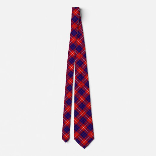 Hamilton tartan red blue purple plaid ネクタイ (裏面)