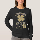 Hamingja Luck o the Viking Shamrock Aegeshjalmur V Tシャツ (正面)