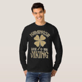 Hamingja Luck o the Viking Shamrock Aegeshjalmur V Tシャツ (正面フル)